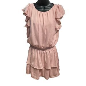 FAVLUX‎ Women’s Size Large Two tiered Ruffle dress Peach